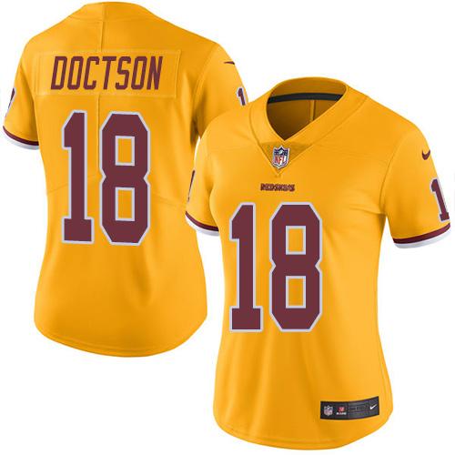 Nike Redskins #18 Josh Doctson Gold Women's Stitched NFL Limited Rush Jersey
